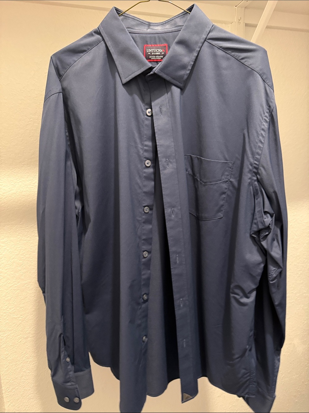 UNTUCKit Men's Slate Blue Long-Sleeve Dress Shirt